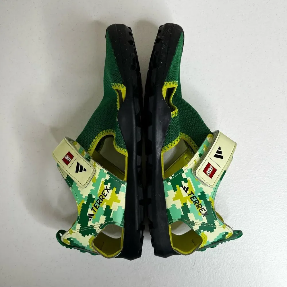 Adidas X Lego Terrex Captain Toey Core Green Glow Sandals Kids 6 Hiking Water